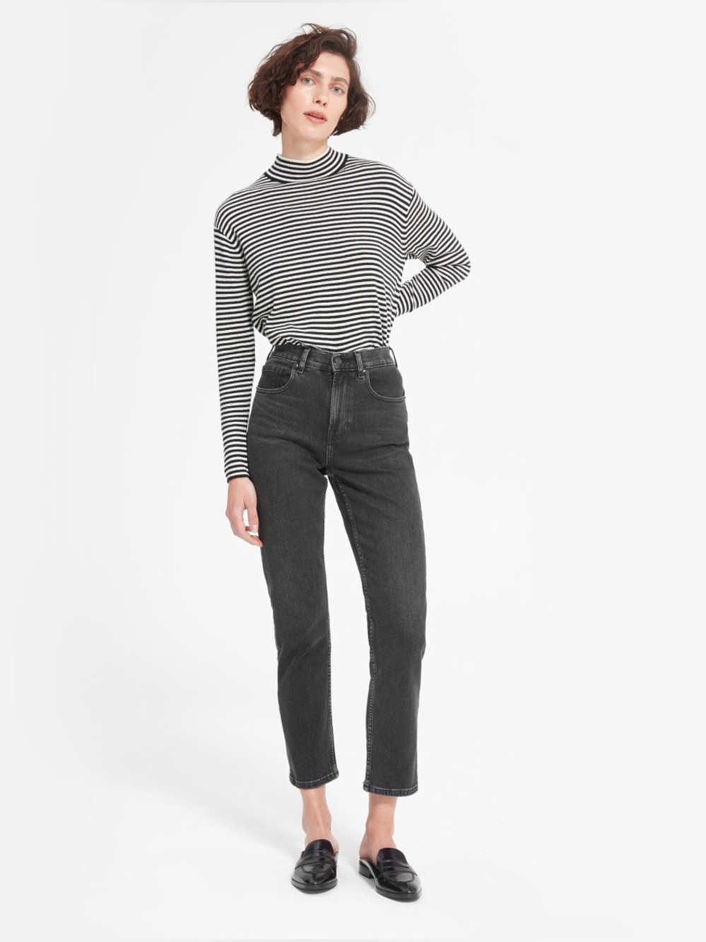 Everlane The Cheeky Jean in Washed Black